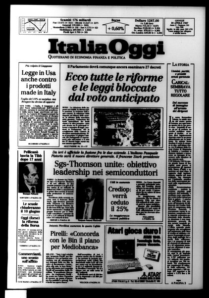 Italia oggi : quotidiano di economia finanza e politica